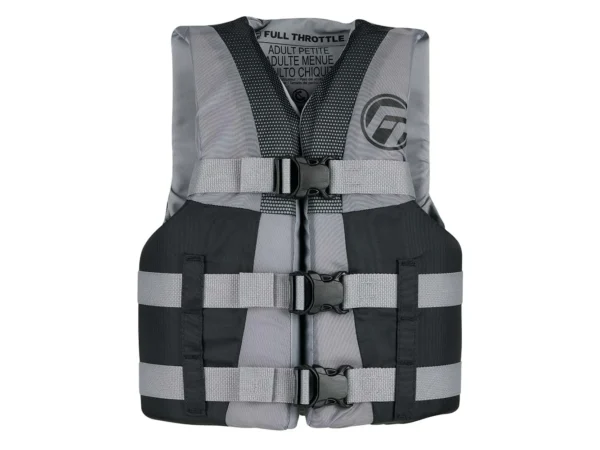 Full Throttle Teen Nylon Life Jacket - Grey/Black - Image 3