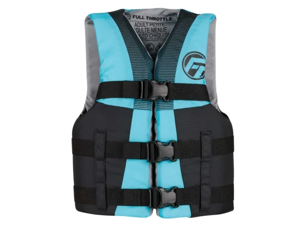 Full Throttle Teen Nylon Life Jacket - Aqua/Black - Image 3