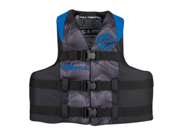 Full Throttle Adult Nylon Life Jacket - L/XL - Blue/Black - Image 3