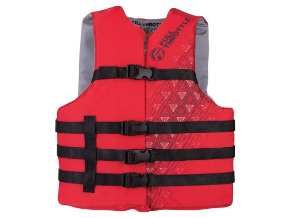 Full Throttle Adult Universal Ski Life Jacket - Red - Image 3