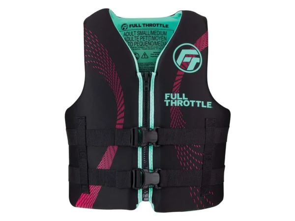 Full Throttle Adult Rapid-Dry Life Jacket - S/M - Aqua/Black - Image 3