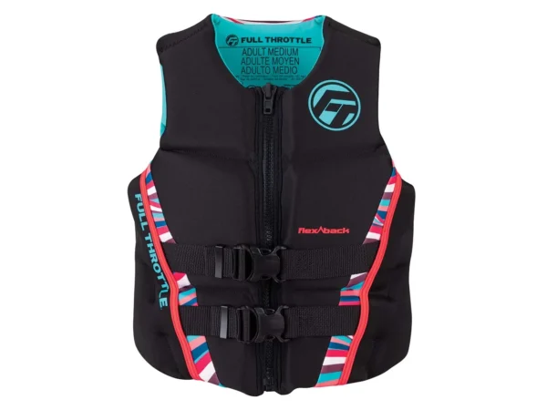 Full Throttle Women's Rapid-Dry Flex-Back Life Jacket - Women's M - Pink/Black - Image 3