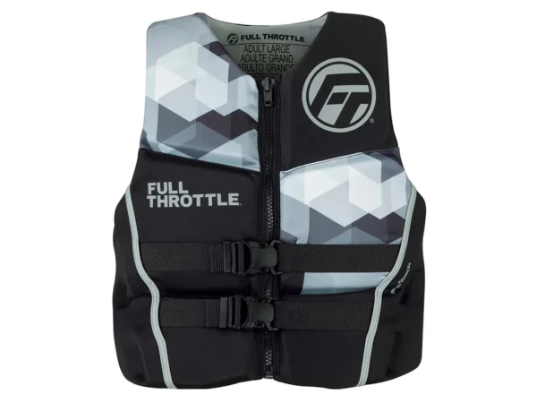 Full Throttle Men's Rapid-Dry Flex-Back Life Jacket - XL - Black/Grey - Image 3