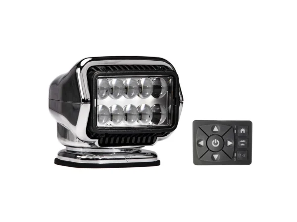 Golight Stryker ST Series Permanent Mount Chrome 12V LED w/Hard Wired Dash Mount Remote - Image 2