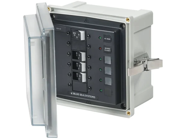 Blue Sea 3130 - SMS Panel Enclosure w/Main & 3 Branch (15A) - 120V AC - Image 2