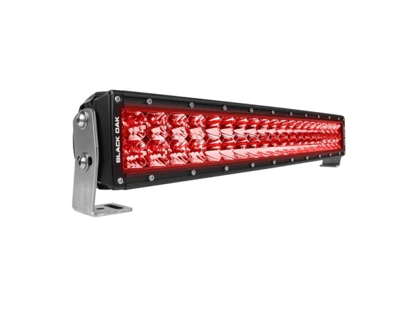 Black Oak 20" Curved Double Row Red LED Predator Hunting Light Bar - Combo Optics - Black Housing - Pro Series 3.0 - Image 2