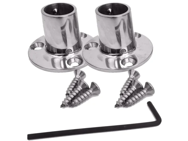 NavPod Feet Pair Kit – Stainless Steel Feet for 1″ Diameter Tubing (Circular Base) - Image 2