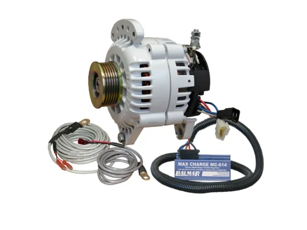 Balmar Alternator 100 AMP Kit 12V 3.15" Dual Foot Saddle K6 Pulley Regulator & Temp Sensor - Image 2