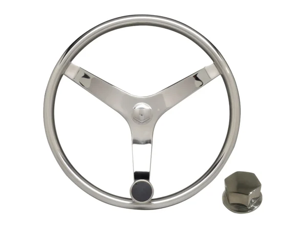 Uflex - V46 - 13.5" Stainless Steel Steering Wheel w/Speed Knob & Chrome Nut - Image 2