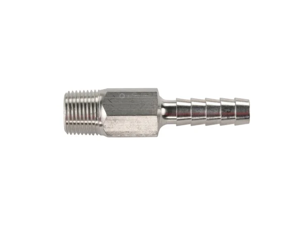 Universal Aluminum Fuel Hose Fitting - 3/8" NPT x 3/8" Barb - (Anti-Siphon Valve) - Image 2