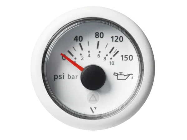 Veratron 52mm (2-1/16") ViewLine Engine Oil Temperature Pressure Gauge - 150 PSI - White Dial & Bezel - Image 2