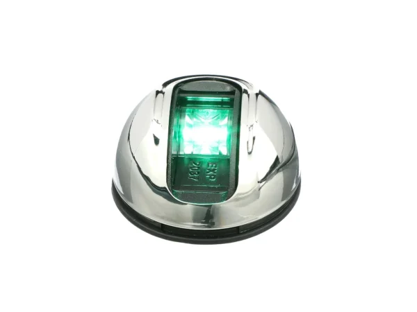 Attwood LightArmor Round LED Navigation Light 2NM Stainless Steel Green