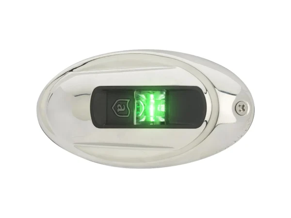 Attwood LightArmor Eliptical LED Navigation Light 2NM Stainless Steel Green