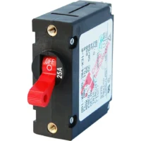 Blue Sea 7217 Circuit Breaker AA1Toggle 25A with Red Toggle