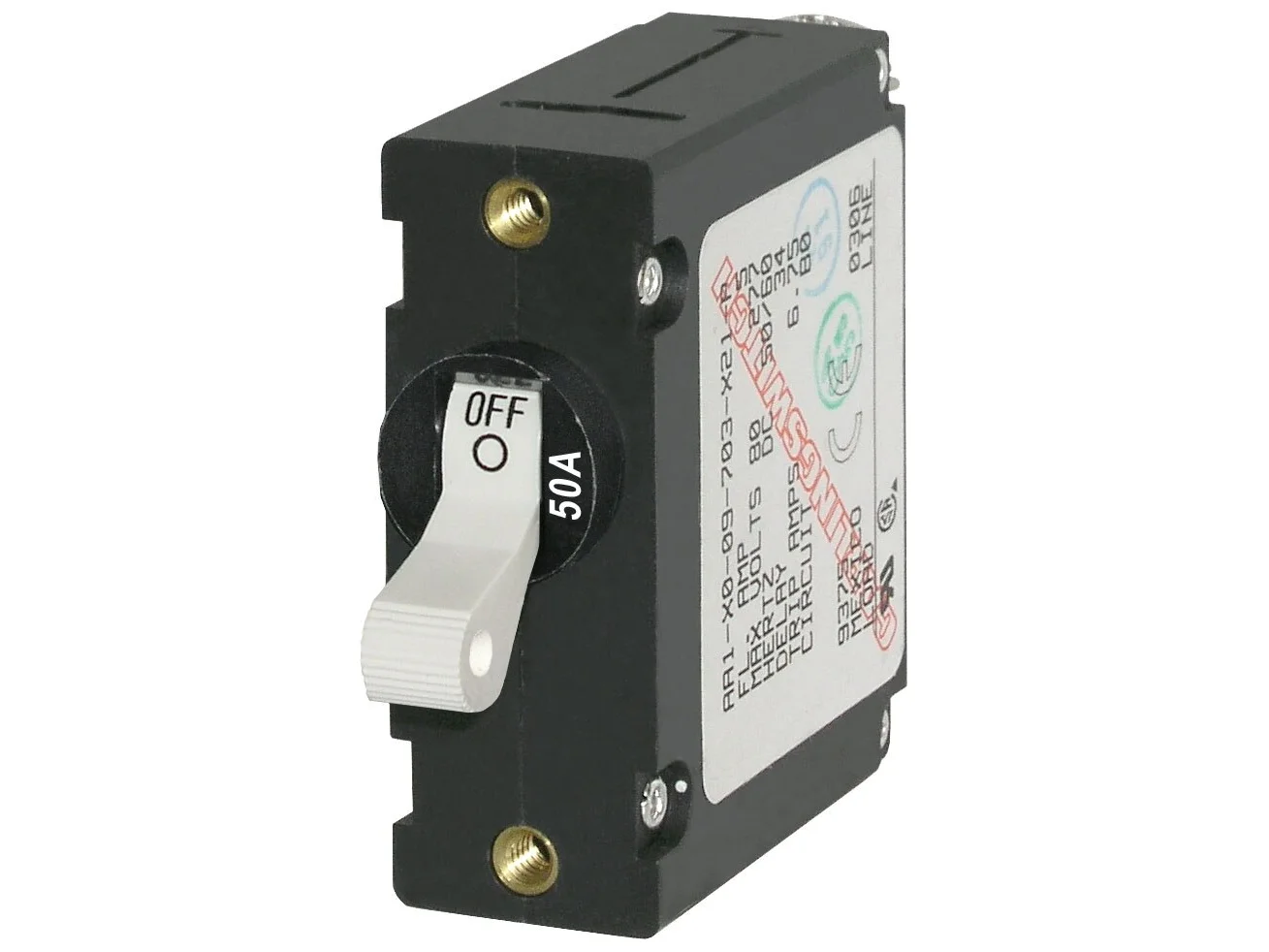 Blue Sea 7230 Circuit Breaker AA1Toggle 50A with White Toggle
