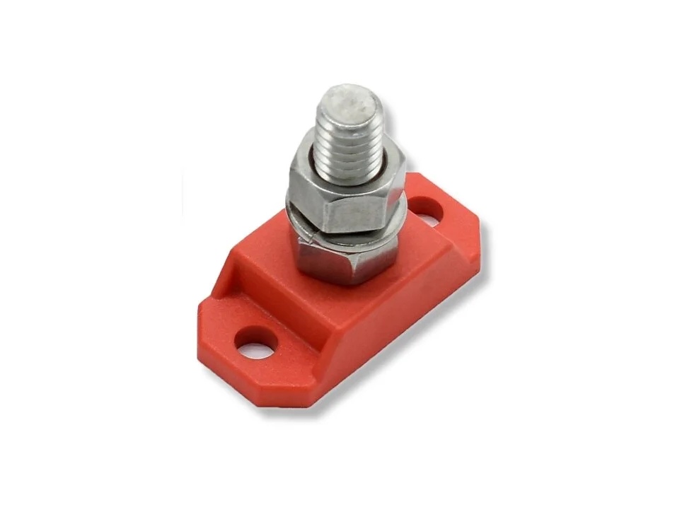 Bluewater Single Battery Post Red 3/8 SS