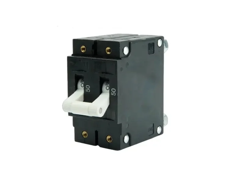 EGIS C Series White Toggle Panel Mount Circuit Breaker Double Pole AC 50 Amp Retail Pack