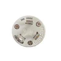 Hubbell HBL328DCPW 30A 28V DC Locking Connector Male White
