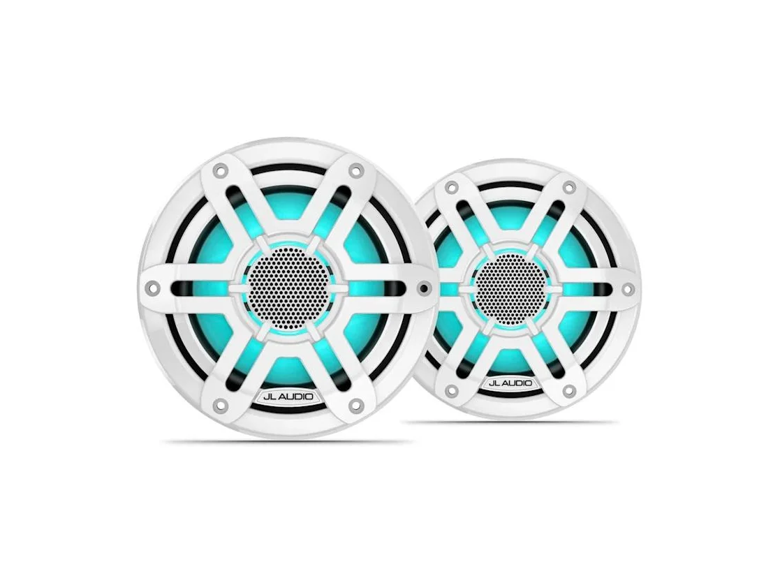 JL Audio M200 6.5in Marine Speaker Pair with LED and White Sport Grille
