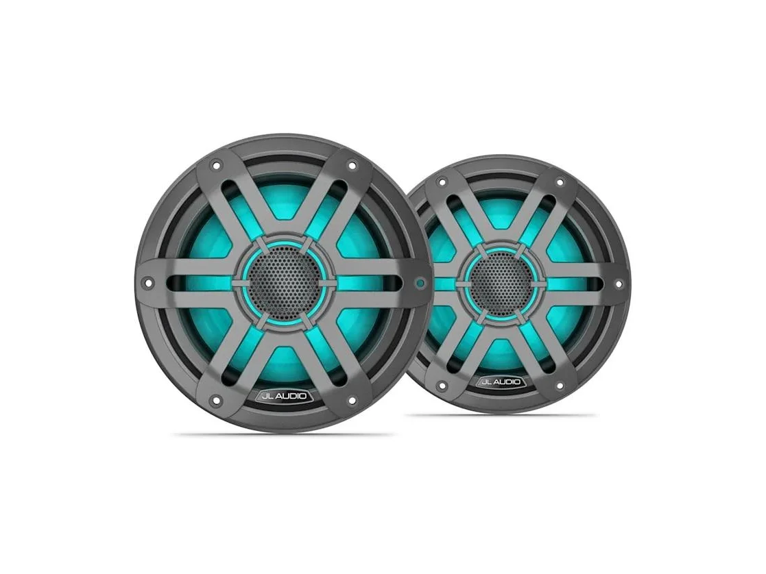 JL Audio M200 7.7in Marine Speaker Pair with LED and Gray Sport Grille