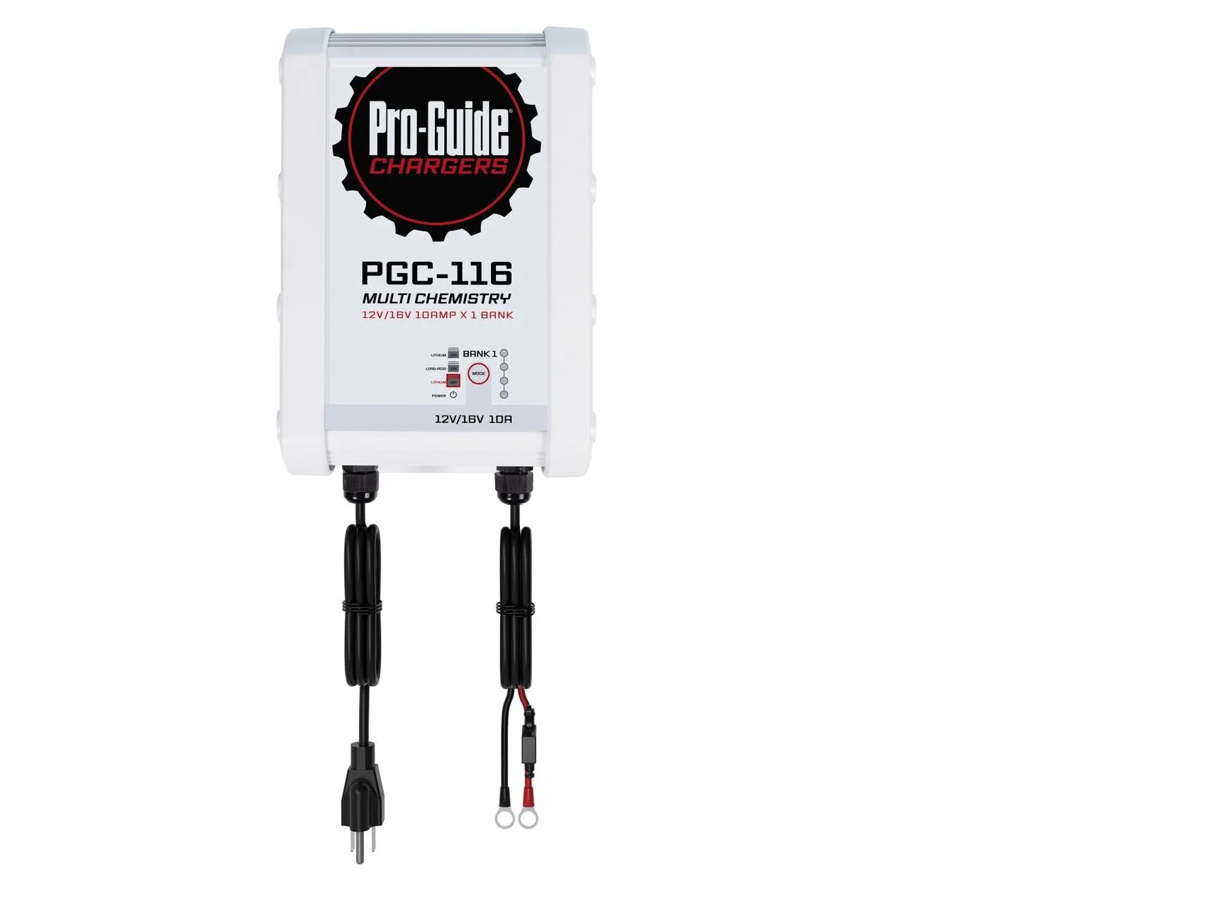 Pro-Guide 1-Bank 12/16V 10A AGM/LiFePO4 On Board Charger, IP68