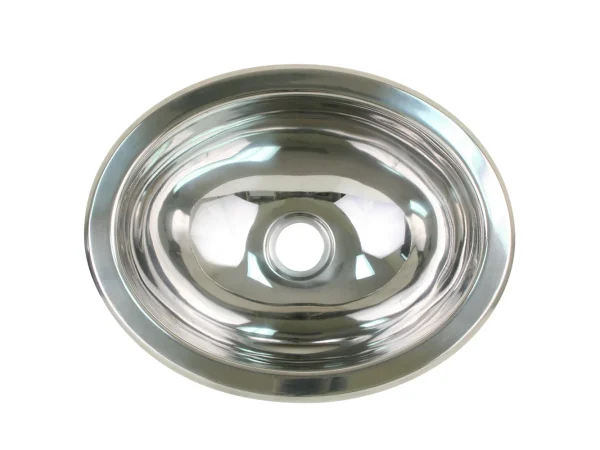 Scandvik Polished SS Oval Sink - 13.25" x 10.5"