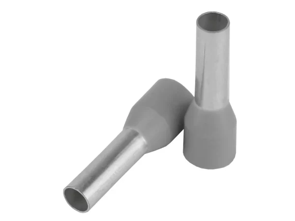 Pacer Grey 12 AWG Wire Ferrule - 10mm Length - 25 Pack