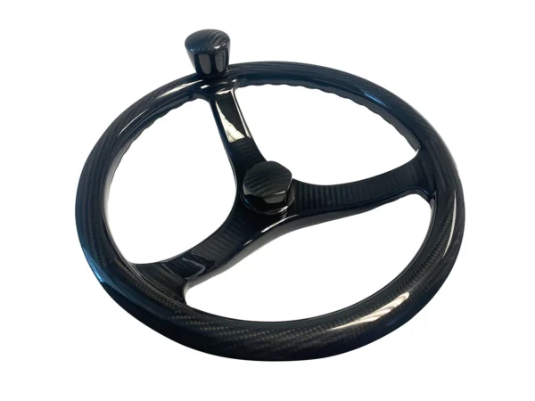 Schmitt Marine Carbon Fiber Primus Steering Wheel w/Santoprene Finger Grip - 13.5" Diameter - 3/4" Tapered Shaft w/Carbon Fiber Nut