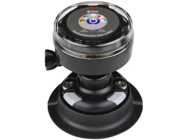 Lunasea Rechargeable Tri-Color Portable Navigation Light w/RailBlaza Quikport Mount - Black