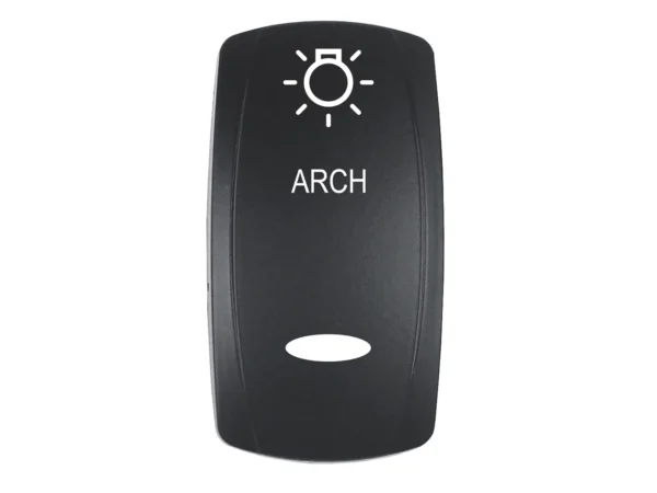 Pacer Actuator - 'ARCH' f/V Series Contura Switches - Black - Laser Etched (Top/Bottom Light)