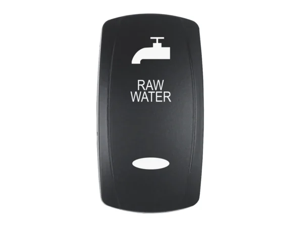 Pacer Actuator - 'RAW WATER' f/V Series Contura Switches - Black - Laser Etched (Top/Bottom Light)