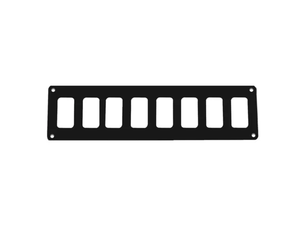 Pacer Switch Panel - 8 Switch & 1 Row - 12.5" x 2.75" - Black Powder Coated Aluminum