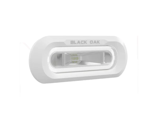 Black Oak Low Pro™ Marine Spreader Light - Flush Mount - White Housing - White LED