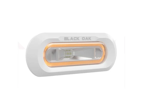 Black Oak Low Pro™ Marine Spreader Light - Flush Mount - White Housing - Amber LED