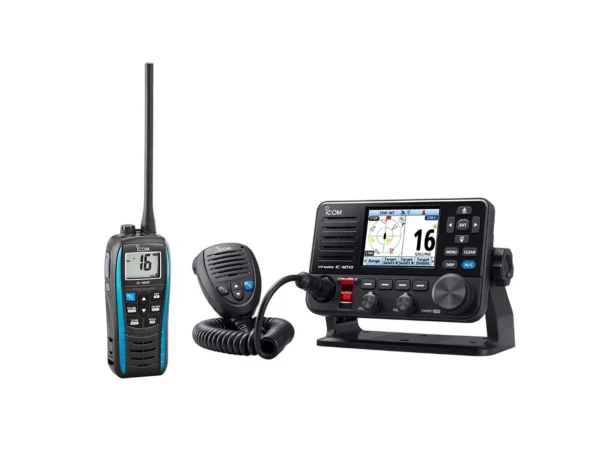 Icom M510 EVO 51 VHF w/AIS & NMEA 2000 & FREE M25 Floating Handheld VHF Marine Radio - 5W - Blue