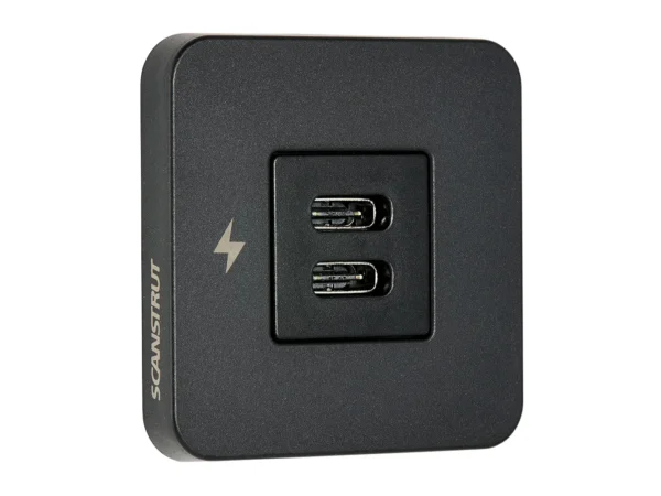 Scanstrut TILE USB-C Interior Charging Socket - 12/24V - Black Bezel