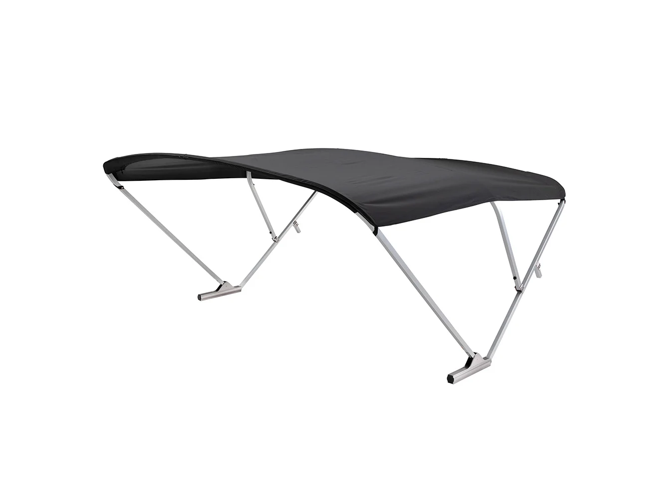 SureShade Power Bimini - Clear Anodized Frame - Black Fabric