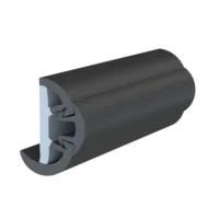 TACO SuproFlex Rub Rail Kit w/Flex Vinyl Overlay Insert - 2"H x 1-1/4"W x 80'L - Black w/Black Insert