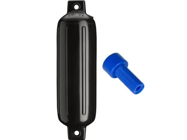 Polyform G-3 Twin Eye Fender 5.5" x 19" - Black w/Air Adapter