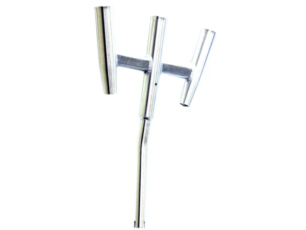 Tigress Triple Aluminum Kite Rod Holder - Bent Butt - Brushed