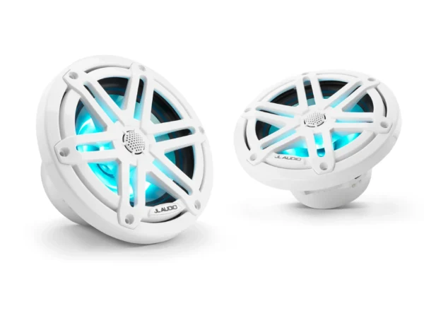 JL Audio M3 6.5in Coaxial Speakers White Sport Grille with RGB LED