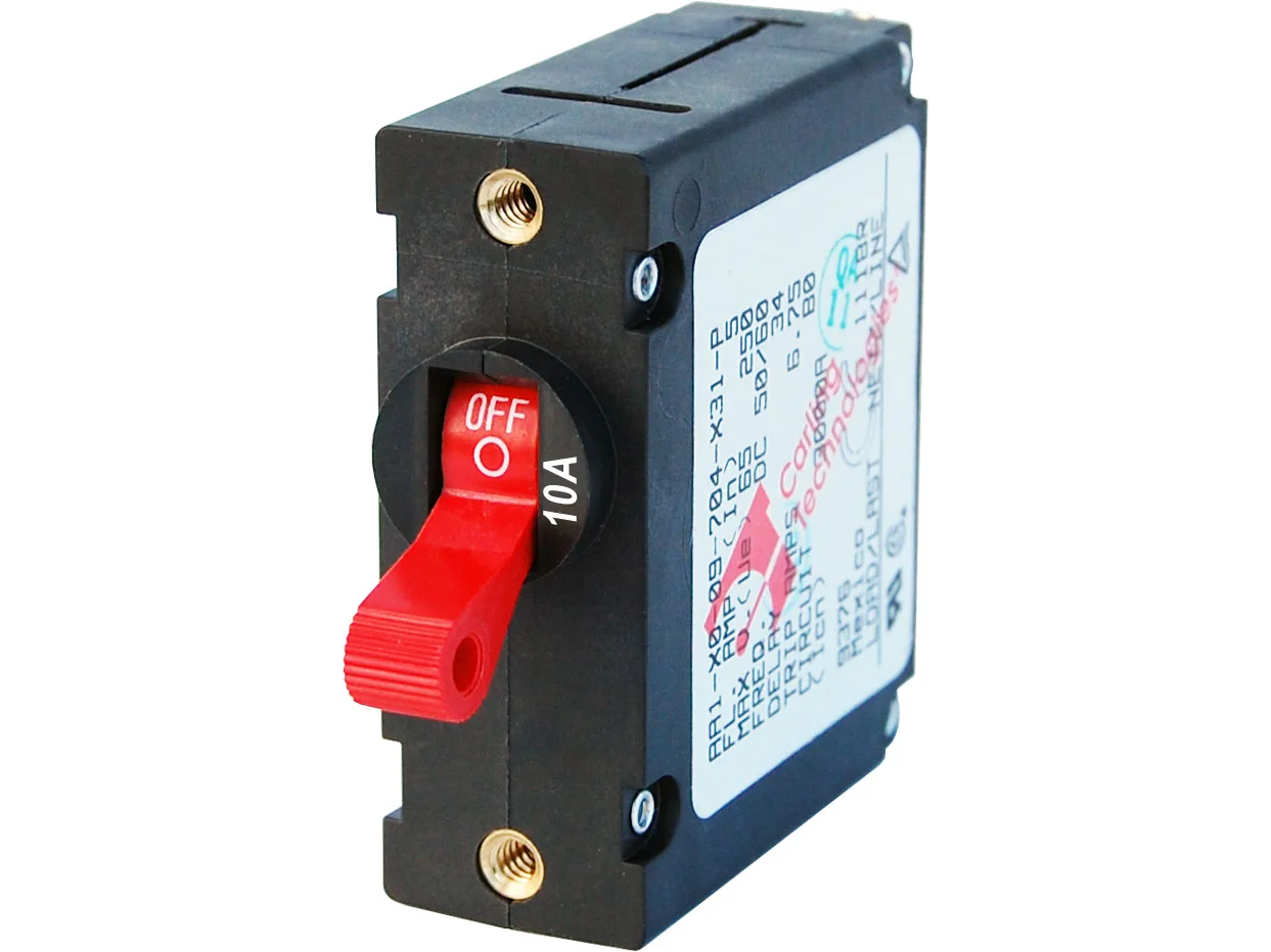 Blue Sea 7205 Circuit Breaker AA1Toggle 10A with Red Toggle