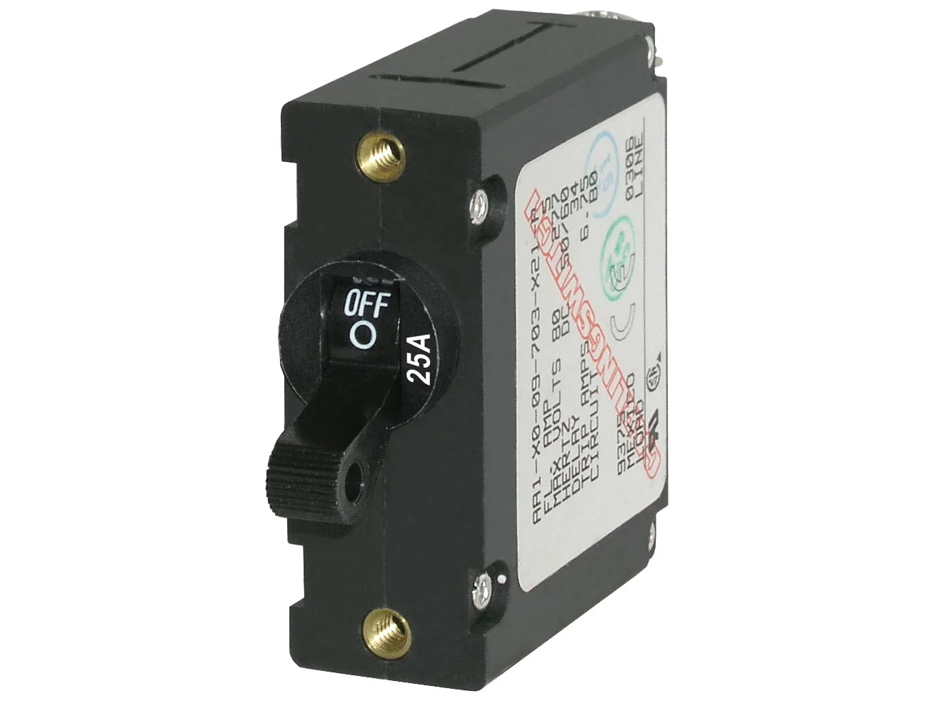Blue Sea 7216 Circuit Breaker AA1Toggle 25A with Black Toggle