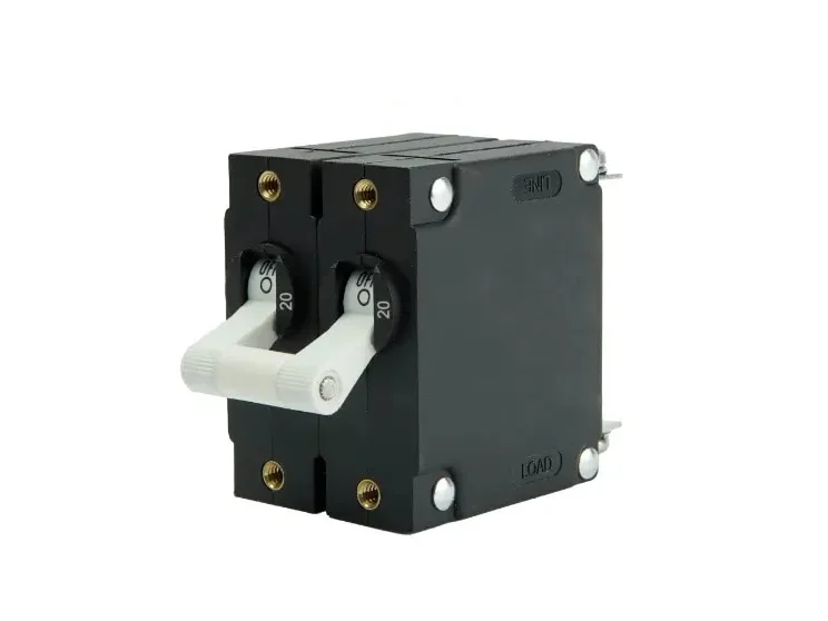 EGIS A Series White Toggle Panel Mount Circuit Breaker Dual Pole AC 20 Amp Retail Pack