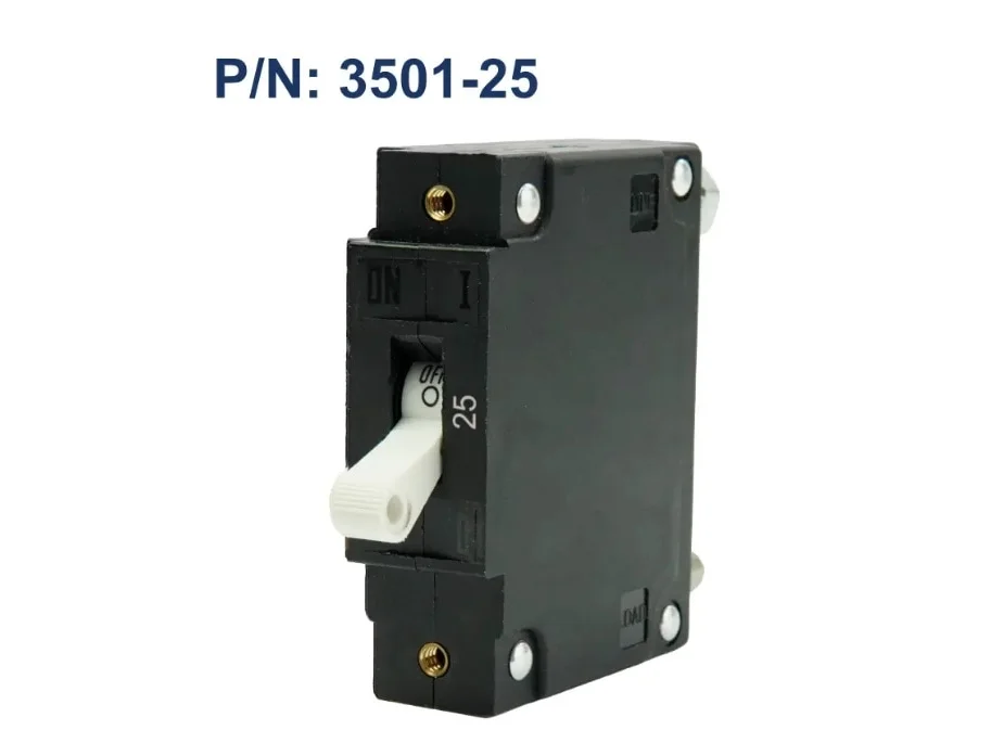 EGIS C Series White Toggle Panel Mount Circuit Breaker Single Pole AC/DC 25 Amp Retail Pack