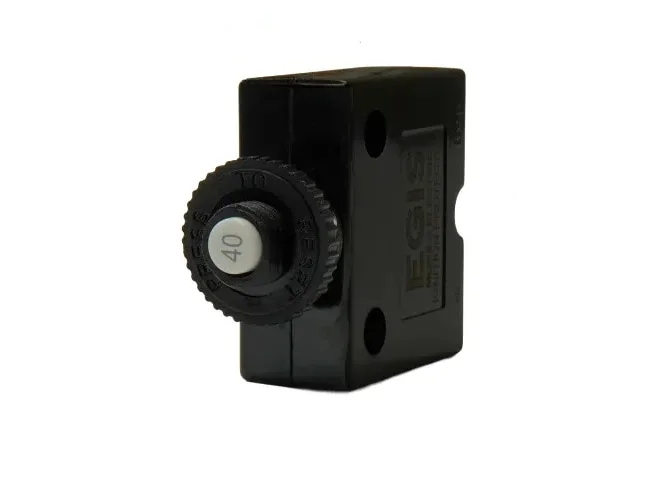 EGIS Push Button Panel Mount Circuit Breaker Spade Terminals 40 Amp Retail Pack