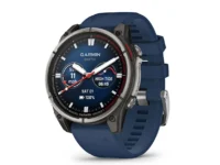Garmin Quatix 8 47mm AMOLED Smartwatch Titanium Bezel Captain Blue Silicone Band