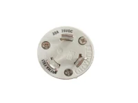 Hubbell HBL328DCPW 30A 28V DC Locking Connector Male White