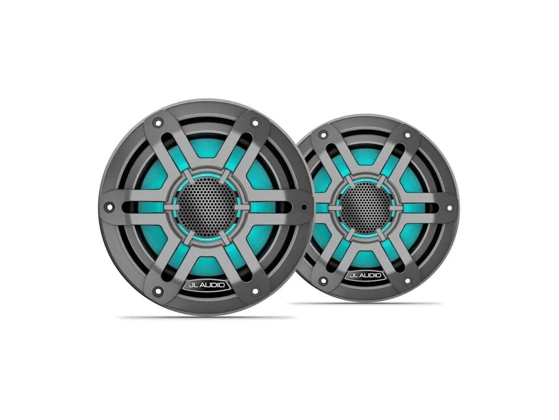 JL Audio M200 6.5in Marine Speaker Pair with LED and Gray Sport Grille