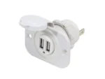BLUE SEA 12VDC 2USB Charger 5V 2.1A Sckt Wht | 1016200-BSS